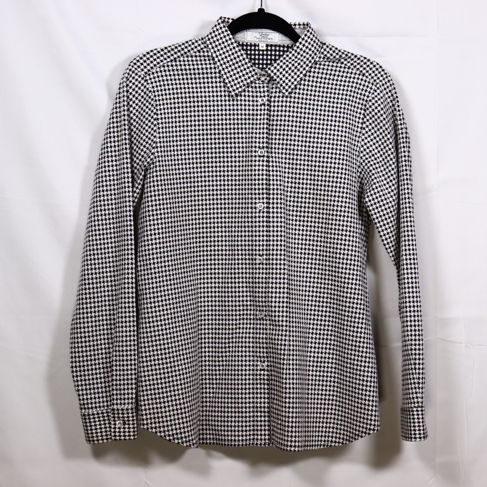 VLT'S by Valentina's Button Up Shirt M Black White Womens Dark Academia Blouse